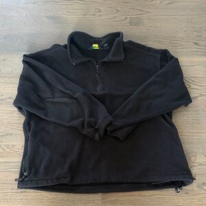 Unisex Black Quarter-Zip Fleece